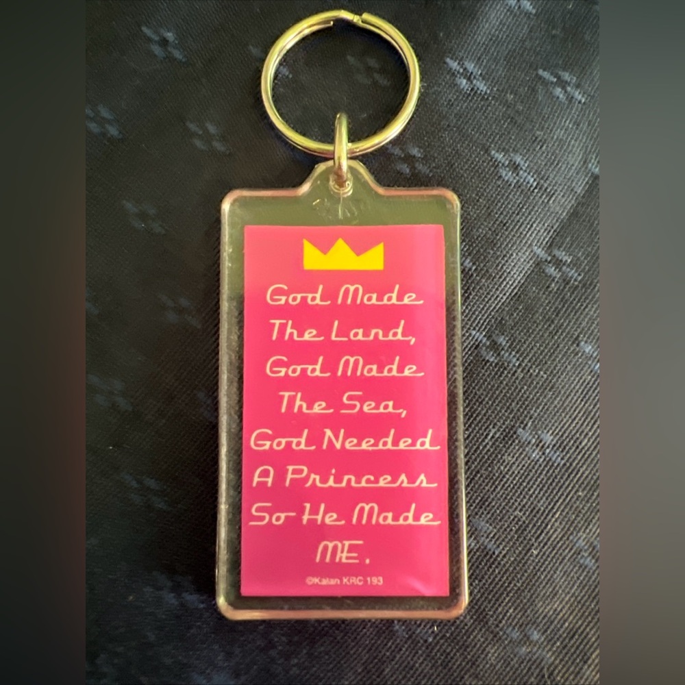Vintage Kalan God Made Keyring Land Sea Princess Cute